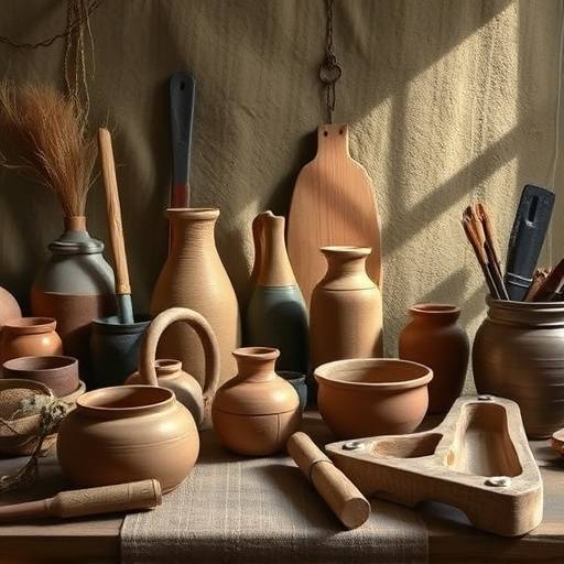 Photograph of recovered artifacts from the Oakhaven site, including pottery shards, tools, and other items.